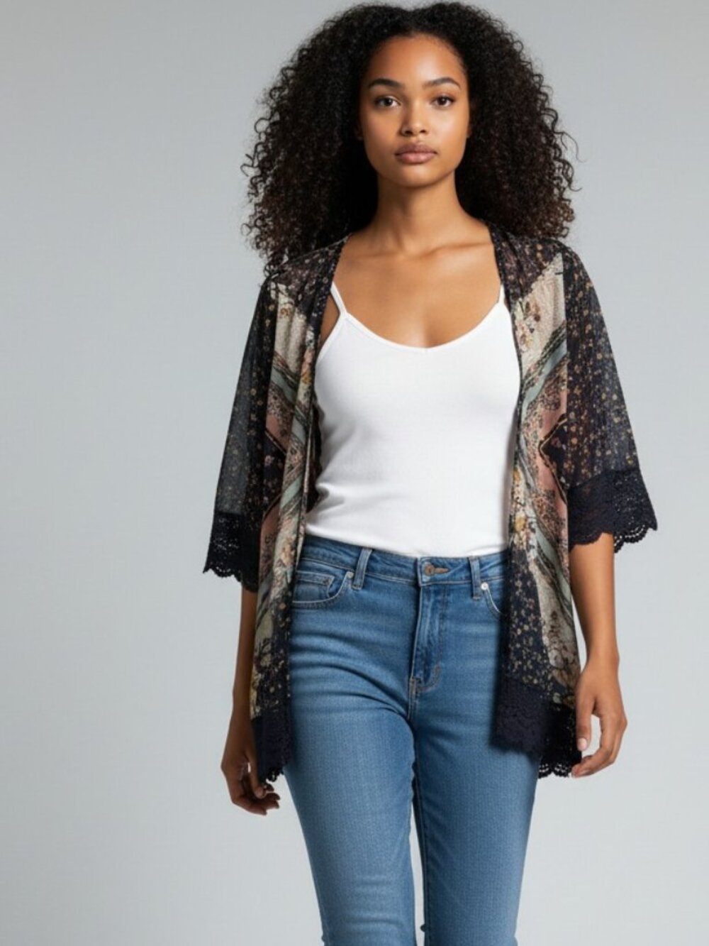 Jolt Floral Patterned Sheer Kimono Cardigan. Size Xs. Cardigan Only!!